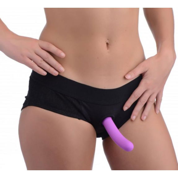Strap U Envy Kanten Strap-On Harnas Met Dildo - Zwart