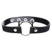 Master Series Kinky Kitty Ring Slim Choker - Zwart
