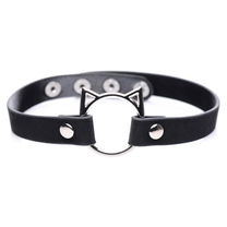 Master Series Kinky Kitty Ring Slim Choker - Zwart
