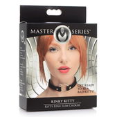 Master Series Kinky Kitty Ring Slim Choker - Zwart