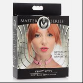Master Series Kinky Kitty Ring Slim Choker - Roze