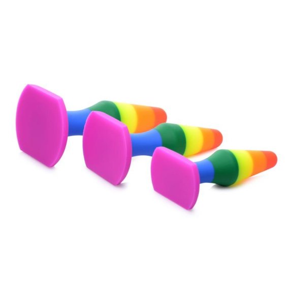 Frisky Rainbow - Siliconen 3-delige Anaal Plug Set