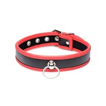 Master Series Opvallende Collar Met O-ring - Zwart/Rood
