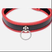 Master Series Opvallende Collar Met O-ring - Zwart/Rood