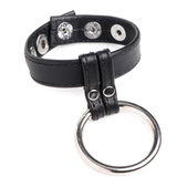 Strict Leather Cock Gear Leren Cockring Met metalen Ring