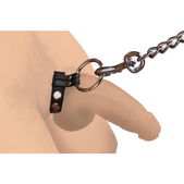 Strict Leather Cock Gear Leren Cockring Met metalen Ring
