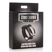 Strict Leather Cock Gear Leren Cockring Met metalen Ring