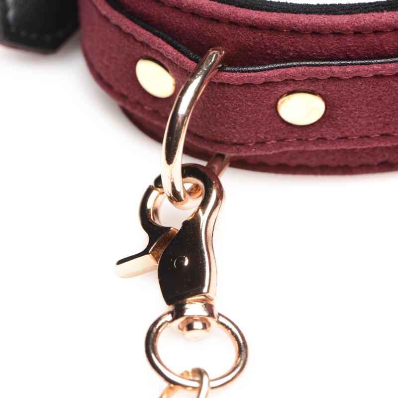 6-delige BDSM Suede Boeienset Met Collar En Riem - afbeelding 3