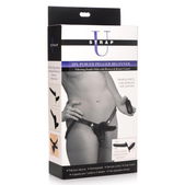 Strap U Power Pegger Dubbele Strap-On Vibrator - Zwart