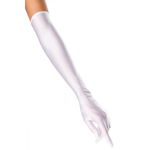 Lange witte satijnen handschoenen