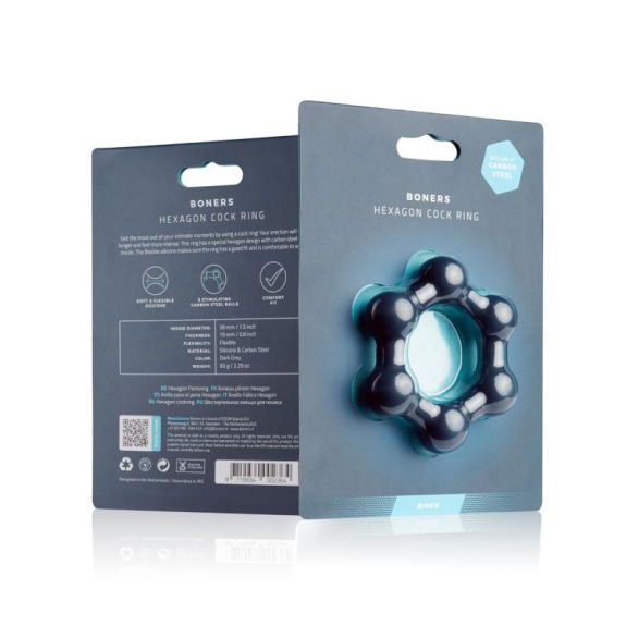 Boners Boners Hexagon Cockring Met Stalen Kogels