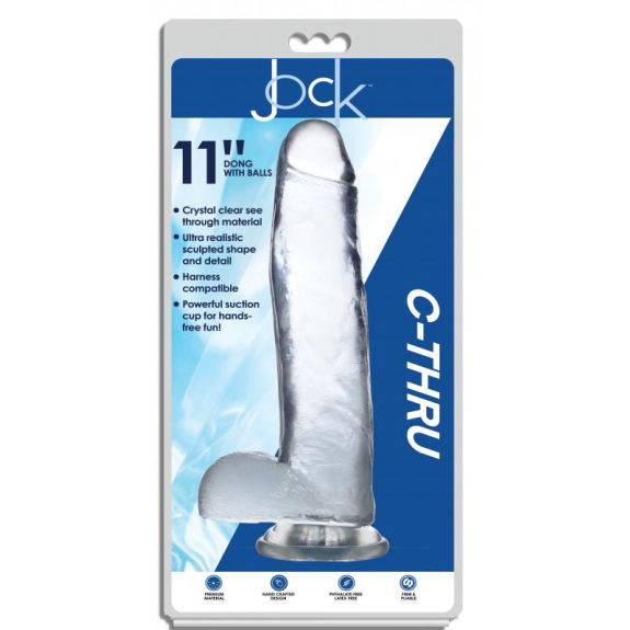 Jock Jock C-Thru Transparante Dildo - 31 cm.