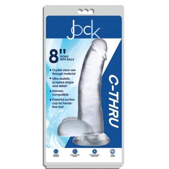 Jock Jock C-Thru Transparante Dildo - 23 cm.