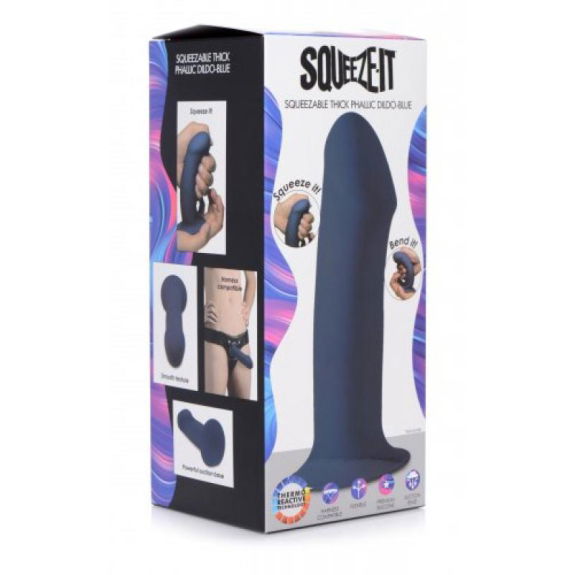Squeeze-It Squeeze-It Dikke Dildo - Blauw