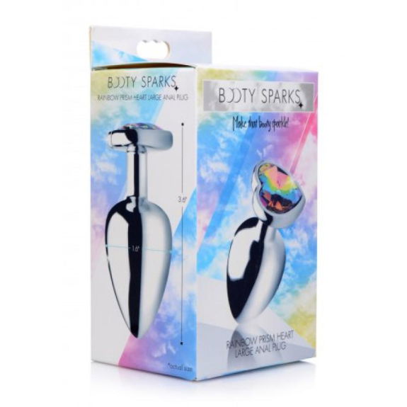 Booty Sparks Rainbow Heart Buttplug - Groot