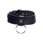 Zwarte Vegan Halsband Met Ring Zwarte Vegan Halsband Met Ring