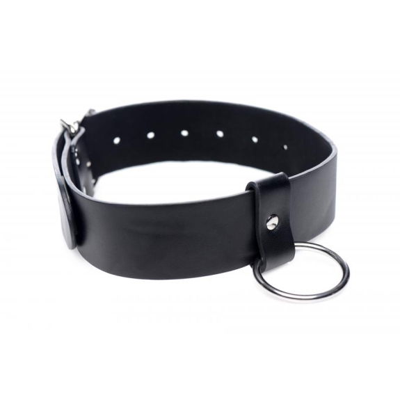 Strict Zwarte Vegan Halsband Met Ring