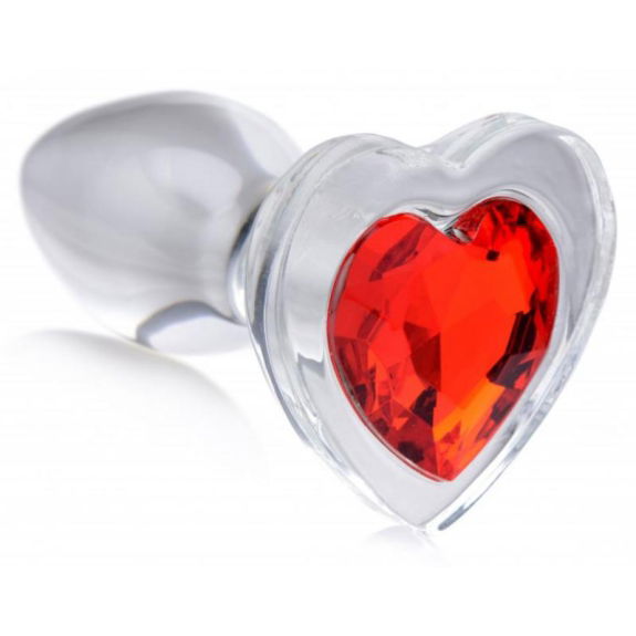 Red Heart Anaalplug Van Glas Met Steentje Red Heart Anaalplug Van Glas Met Steentje