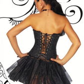 Zwart corset met burlesque patroon