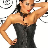 Zwart corset met burlesque patroon