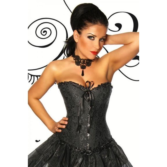 Zwart corset met burlesque patroon