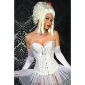 Wit corset met burlesque patroon