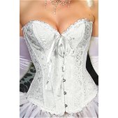 Wit corset met burlesque patroon