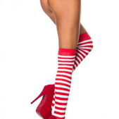 Rood-wit gestreepte overknees