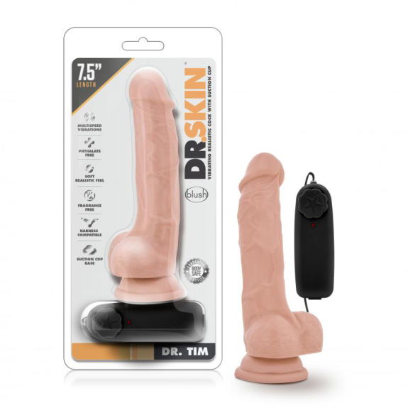 Dr. Skin - Dr. Tim Vibrator Met Zuignap 19 cm Dr. Skin - Dr. Tim Vibrator Met Zuignap 19 cm