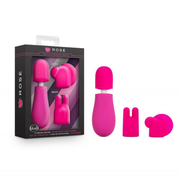 Rose Rose - Petite Wand Vibrator Met Opzetstukken - Roze