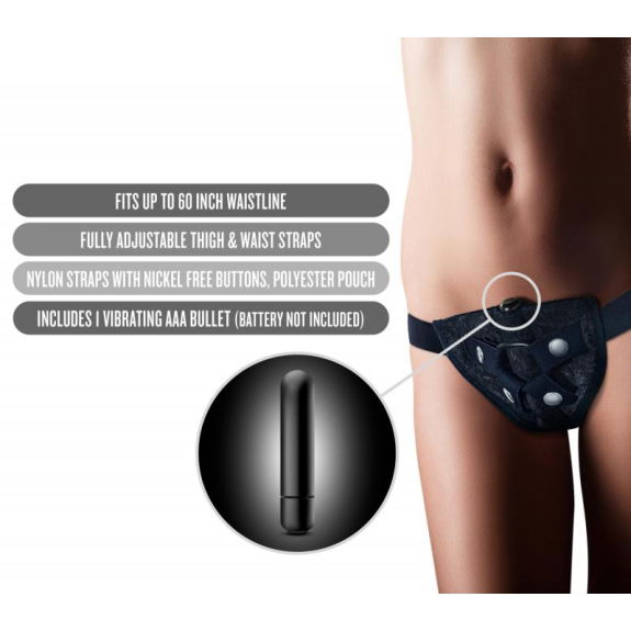 Temptasia - Lovelace Verstelbaar Harnas met Bullet Vibra Temptasia - Lovelace Verstelbaar Harnas met Bullet Vibra