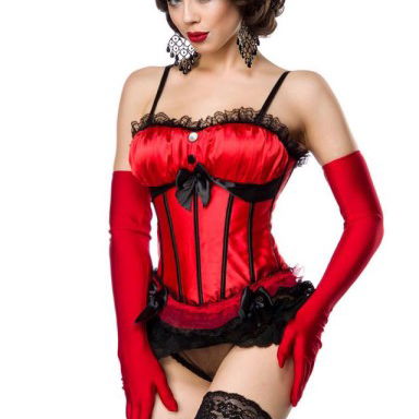 Rood- zwart Burlesque corset