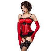 Rood- zwart Burlesque corset
