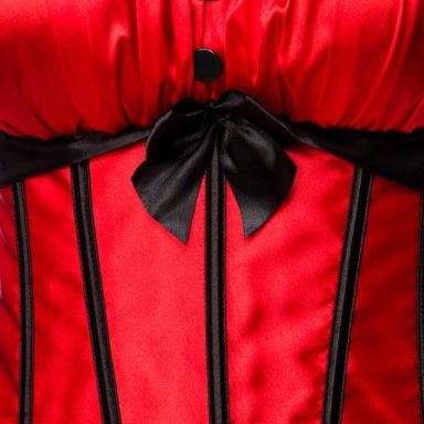 Rood- zwart Burlesque corset