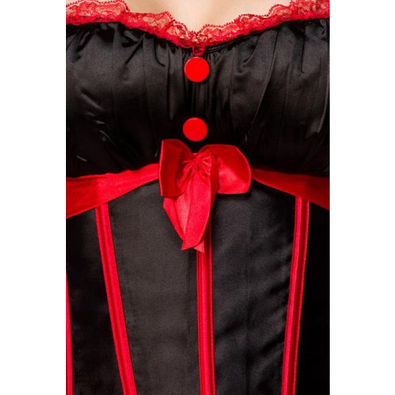 Zwart- rood Burlesque corset