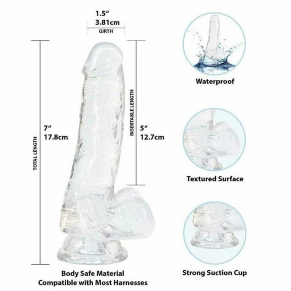 Addiction Crystal Addiction - Transparante Dildo - 18 cm