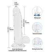 Addiction Crystal Addiction - Transparante Dildo - 19 cm