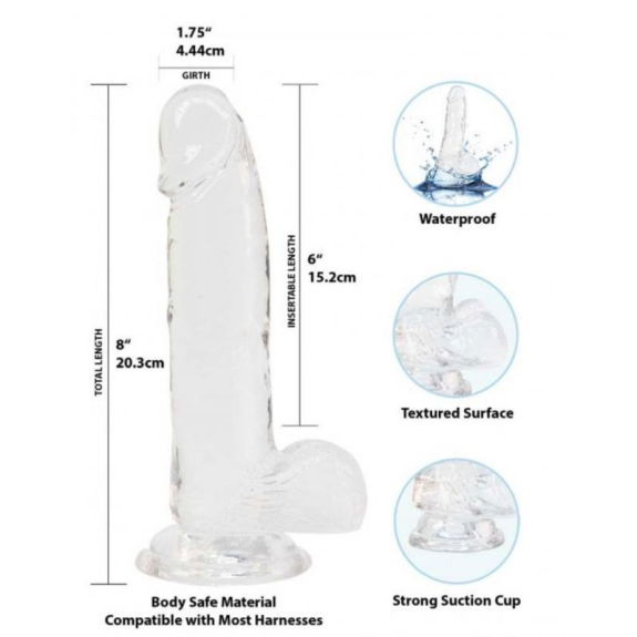Addiction Crystal Addiction - Transparante Dildo - 19 cm