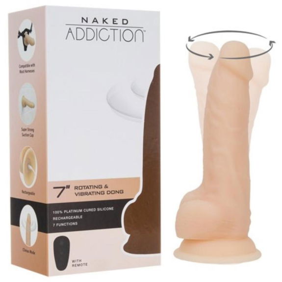 Naked Addiction - Realistische Roterende Dildo Met Afsta