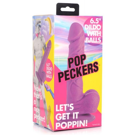 Pop Peckers Poppin Dildo 16,5 cm - Paars
