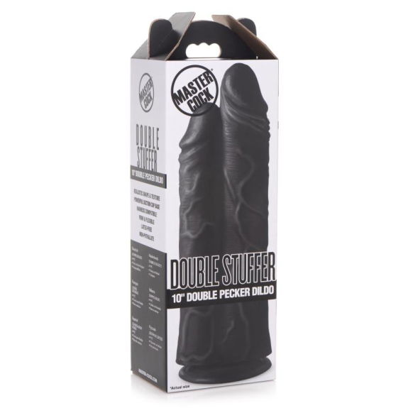 Master Cock Double Stuffer Dubbele Dildo 25 cm - Zwart