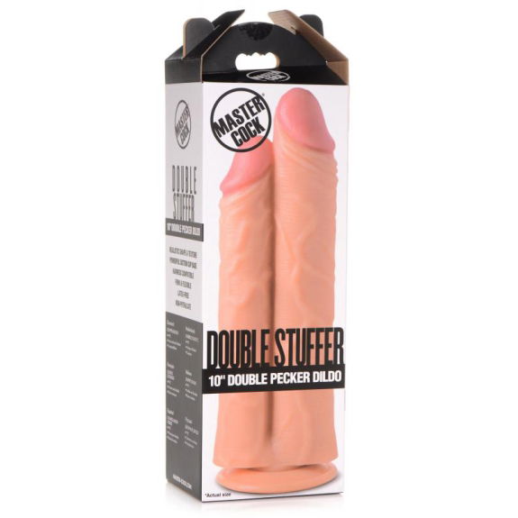 Master Cock Double Stuffer Dubbele Dildo 25 cm - Beige