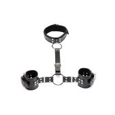 Strict Halsband Met Polsboeien Restraint Set - Zwart