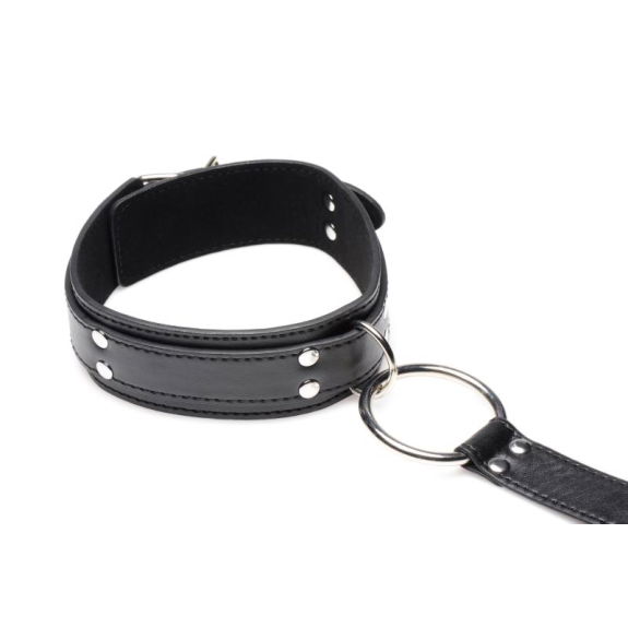 Strict Halsband Met Polsboeien Restraint Set - Zwart