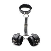 Strict Halsband Met Polsboeien Restraint Set - Zwart