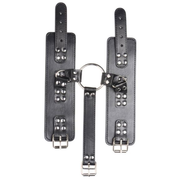 Strict Halsband Met Polsboeien Restraint Set - Zwart