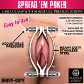 Master Series Spread 'Em Poker Vagina Klem met Verstelba