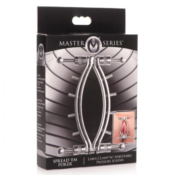Master Series Spread 'Em Poker Vagina Klem met Verstelba