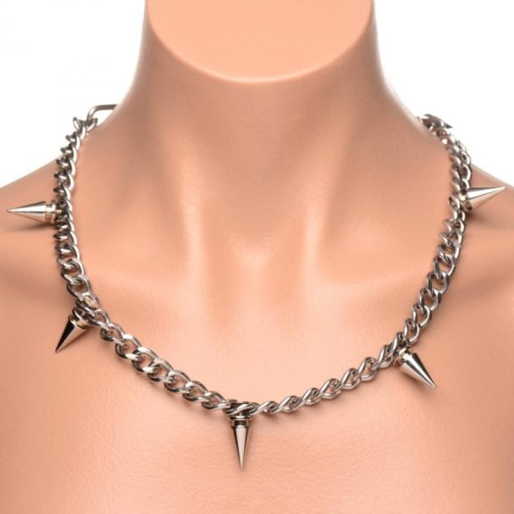 Master Series Punk Spiked Ketting - Zilver