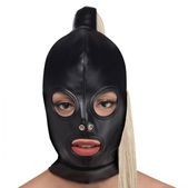 Strict Ponytail Bondage Hood - Zwart